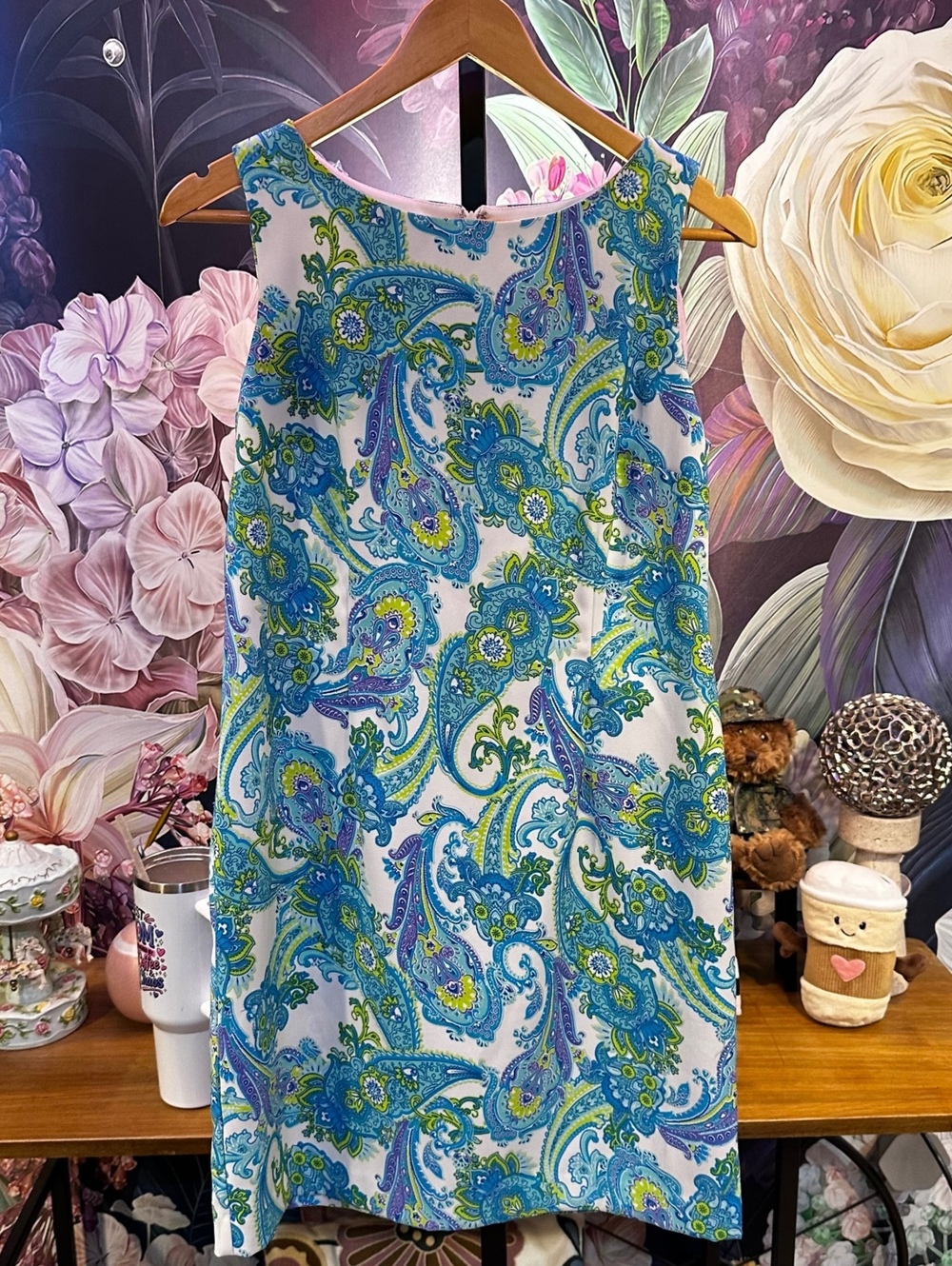 Amanda Lane 10P Paisley Shift Dress Coastal Vacation Preppy Cottagecore
